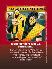 The Scorpion Doll as seen in the MK card game.